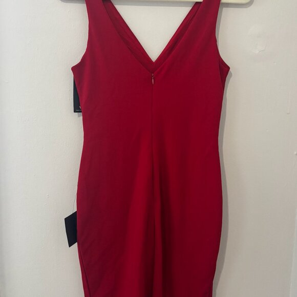 Lulus- Red Body Con Midi Dress - Size M - Picture 2 of 3